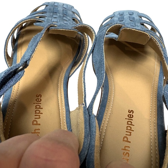 shoes 9M HUSH PUPPIES CHARDON blue fisherman suede sandal classic NWOT - Picture 13 of 14